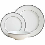 M&S 12 Piece Maxim Rim Dinner Set, One Size, Black Mix