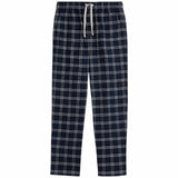 M&S Mens Pure Cotton Checked Pyjama Bottoms, XL, Navy