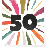 Caroline Gardner Multicolour Burst Age 50 Birthday Card