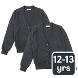 M&S Girls Pure Cotton Cardigan, 12-13 Years, Grey
