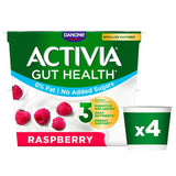 Activia Raspberry Fat Free No Added Sugar Gut Health Yoghurt Multipack