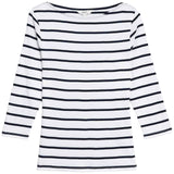 M&S Womens Pure Cotton Slim Fit Top, 12, Mono Stripe