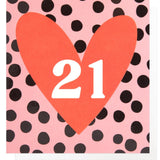 Caroline Gardner Spotty Pink 21st Birthday Card