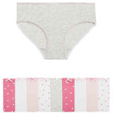 M&S Girls Cotton Rich Heart Knickers, 7-8 Years, Pink Mix