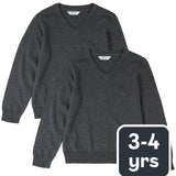 M&S Pure Cotton School Jumper, 3-4 Years, Grey