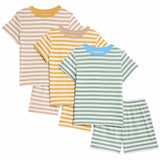 M&S Boys Pure Cotton Striped Pyjama Sets, 9-10 Years, Multi