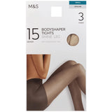 M&S Womens 15 Denier Body Shaping Tights, Small, Opaline