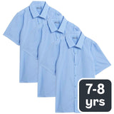 M&S Boys School Slim Fit Shirts, 7-8 Years, Blue