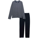 M&S Pure Cotton Striped Pyjama Set, XXL, Navy