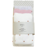 M&S Cotton Rich Tights, 0-6 Months, 3 Pack, Multi