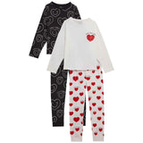 M&S Pure Cotton Heart Pyjamas, 7-8 Years, Ivory