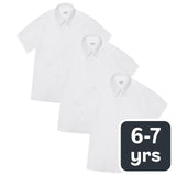 M&S Girls Easy Iron School Blouses, 6-7 Years, White