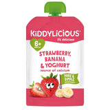 Kiddylicious Strawberry, Banana & Yoghurt Pouch Snack Baby Food 6+ months