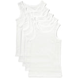 M&S Boys Pure Cotton Vests, 13-14 Years, White