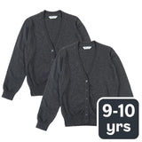 M&S Girls Pure Cotton Cardigan, 9-10 Years, Grey