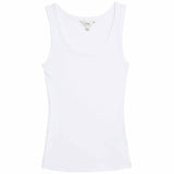 M&S Womens Cotton Rich Ribbed Slim Fit Vest Top, size 10, Soft White