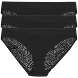 M&S Body Lace Bikini Knickers, 3 Pack, 10, Black