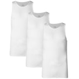 M&S Mens 3 Pack Pure Cotton Sleeveless Vests, S, White