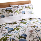 M&S, Pure Cotton Floral Bedding, Set King Size, Blue Mix