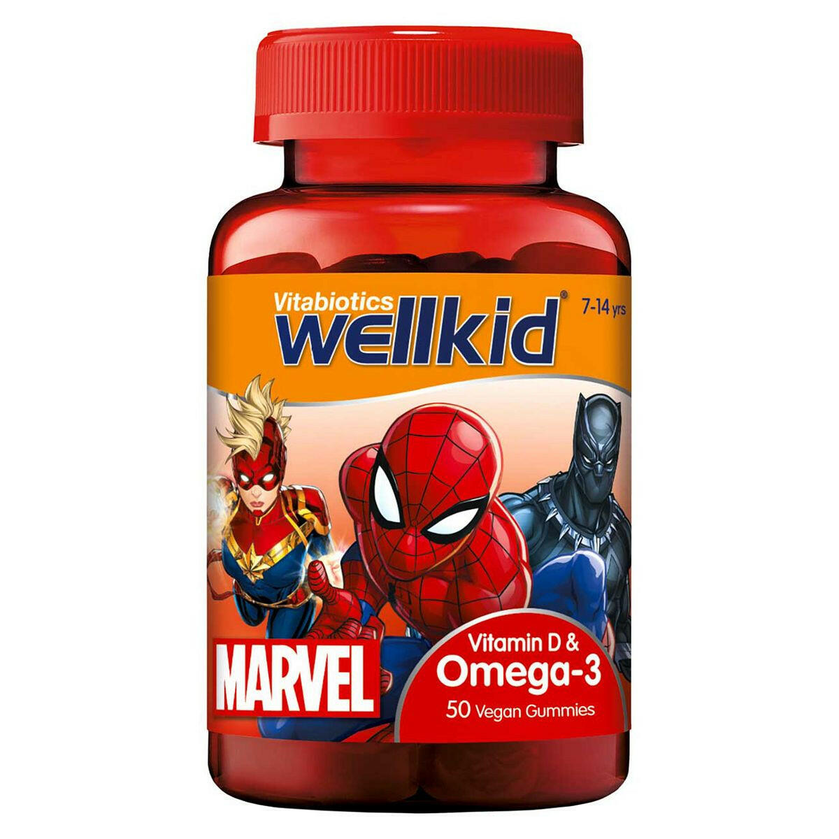 Vitabiotics WellKid Marvel Vitamin D & Omega-3 50 Vegan Soft Jellies Vitamins, Minerals & Supplements Boots