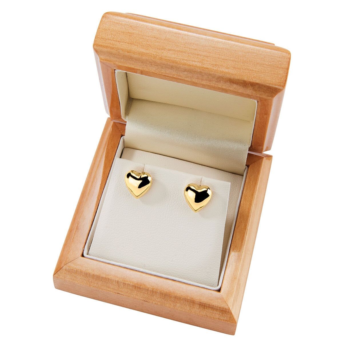 14ct Yellow Gold Heart Stud Earrings - McGrocer