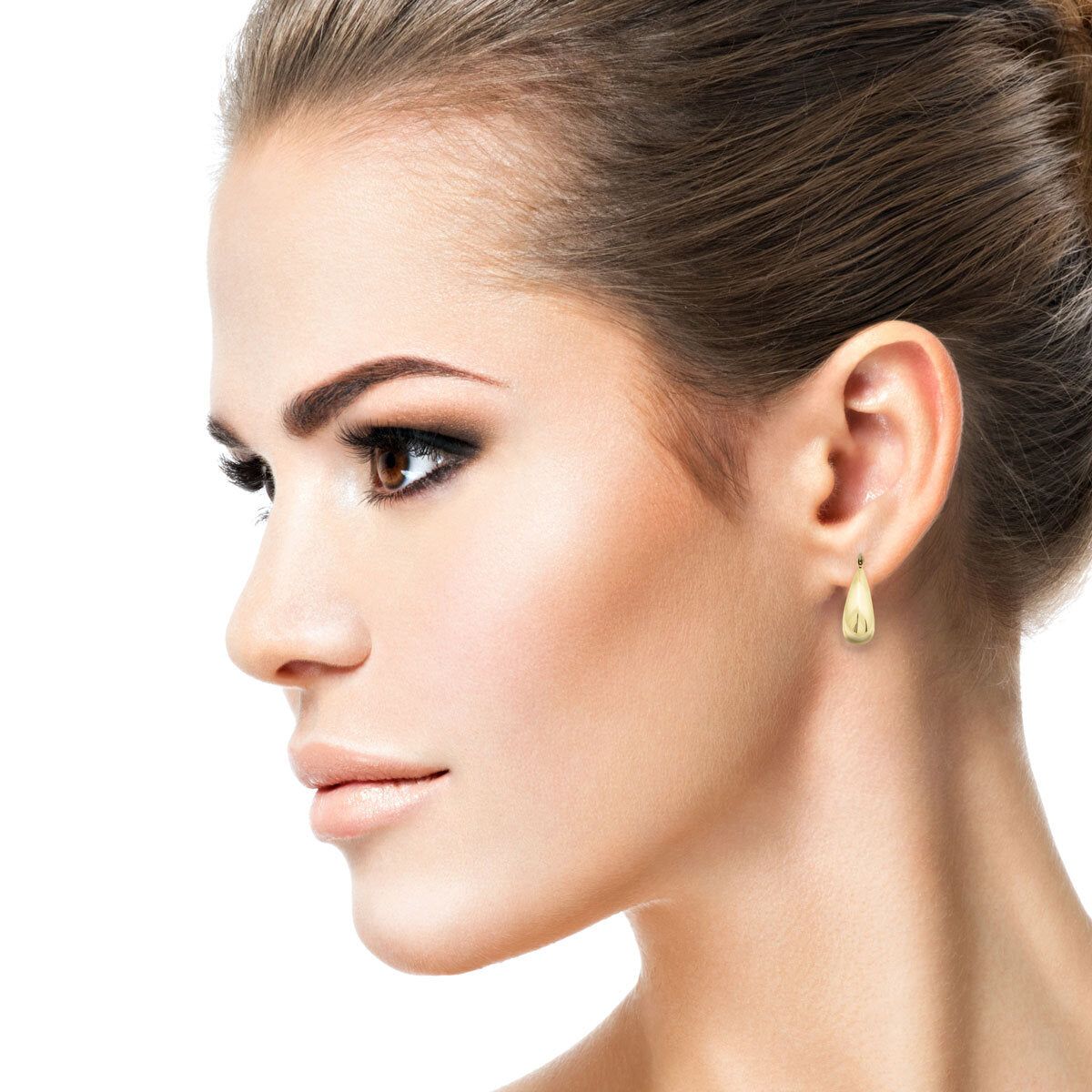 14ct Yellow Gold Teardrop Hoop Earrings - McGrocer