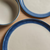 Habitat Artisan Stripe Stoneware Dinner Plate - Blue