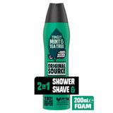 Original Source Mint & Tea Tree 2 In 1 Shower & Shave Foam 200ml