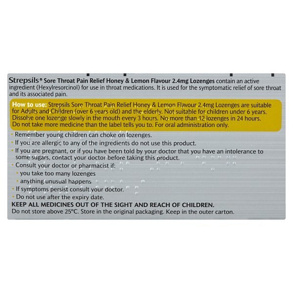 Strepsils Triple Action Honey & Lemon Throat Lozenges 24s GOODS Superdrug