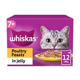 Whiskas 7+ Poultry Feasts Senior Wet Cat Food Pouches in Jelly 12x85g GOODS Sainsburys