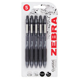 Zebra Z-Grip Smooth Ball Pens 5 Pack Black Office Supplies ASDA