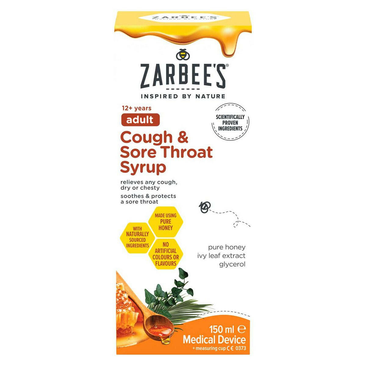 Zarbee’s® Adult Cough & Sore Throat Syrup - 150ml GOODS Boots