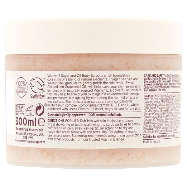 Superdrug Vitamin E Sugar Oil Body Scrub 300ml GOODS Superdrug