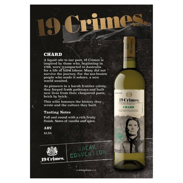 19 Crimes Chardonnay 75cl - McGrocer