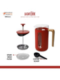 La Cafetiere Red Pisa 3 Cup Glass Cafetiere