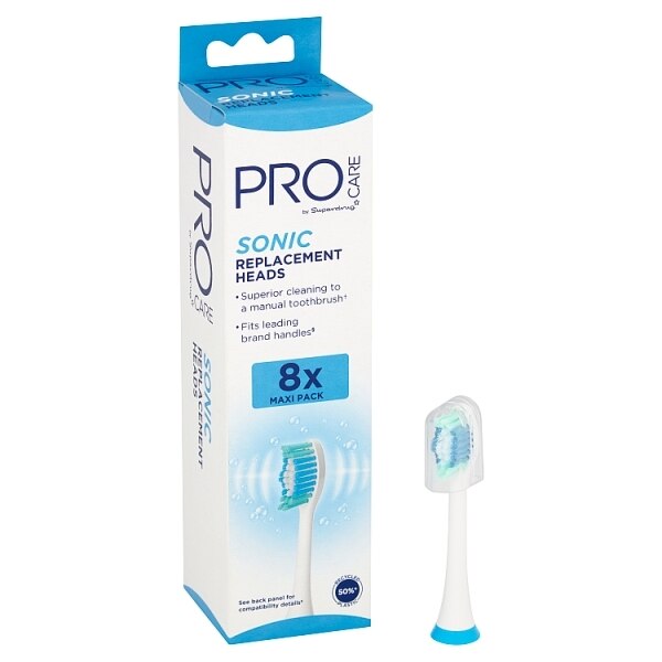 Superdrug ProCare Sonic Replacement Toothbrush Heads x8 GOODS Superdrug