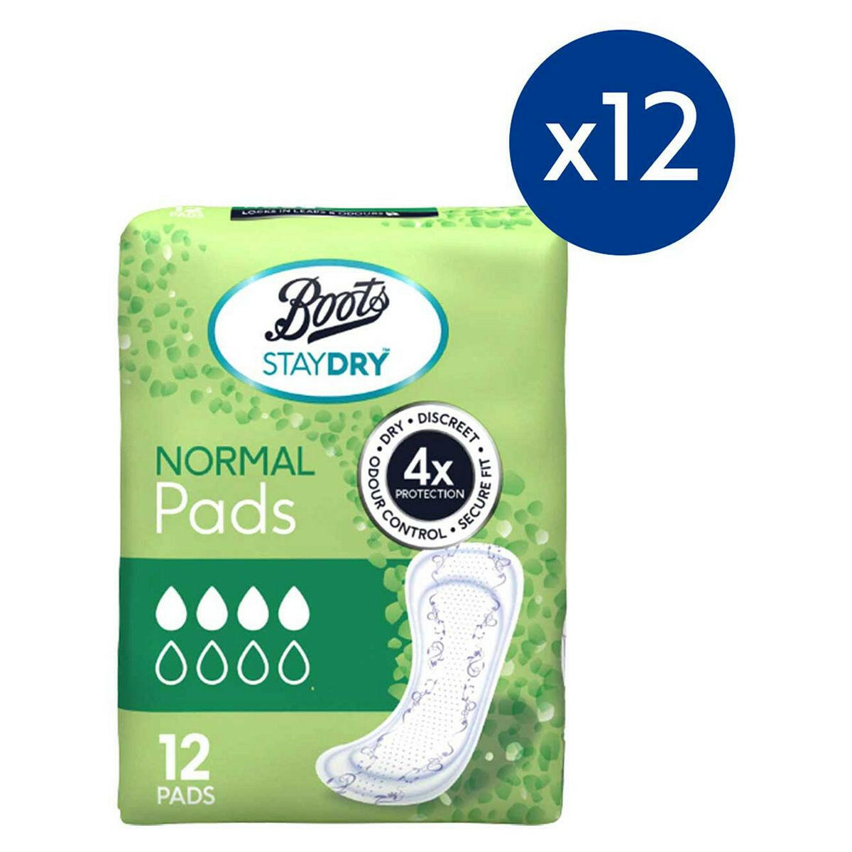 Staydry Normal Liners for Light to Moderate Incontinence 12 Pack Bundle – 144 Liners GOODS Boots