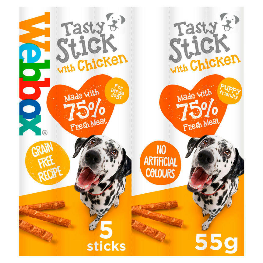 Webbox Dogs Delight Large Sticks with Chicken Dog Treat 5 Pack Dog Food & Accessories ASDA