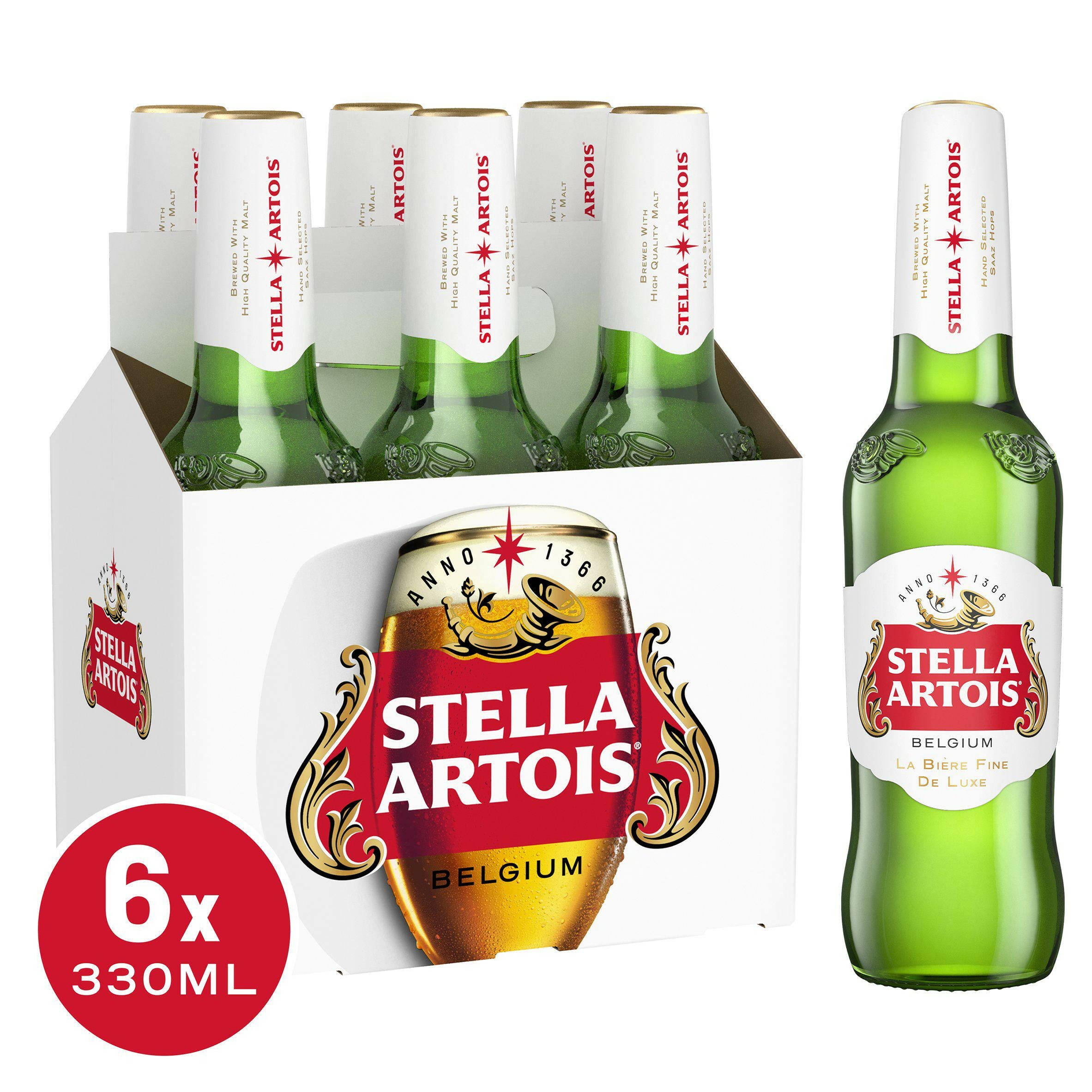Stella Artois Premium Lager Beer Bottles 6x330ml GOODS Sainsburys