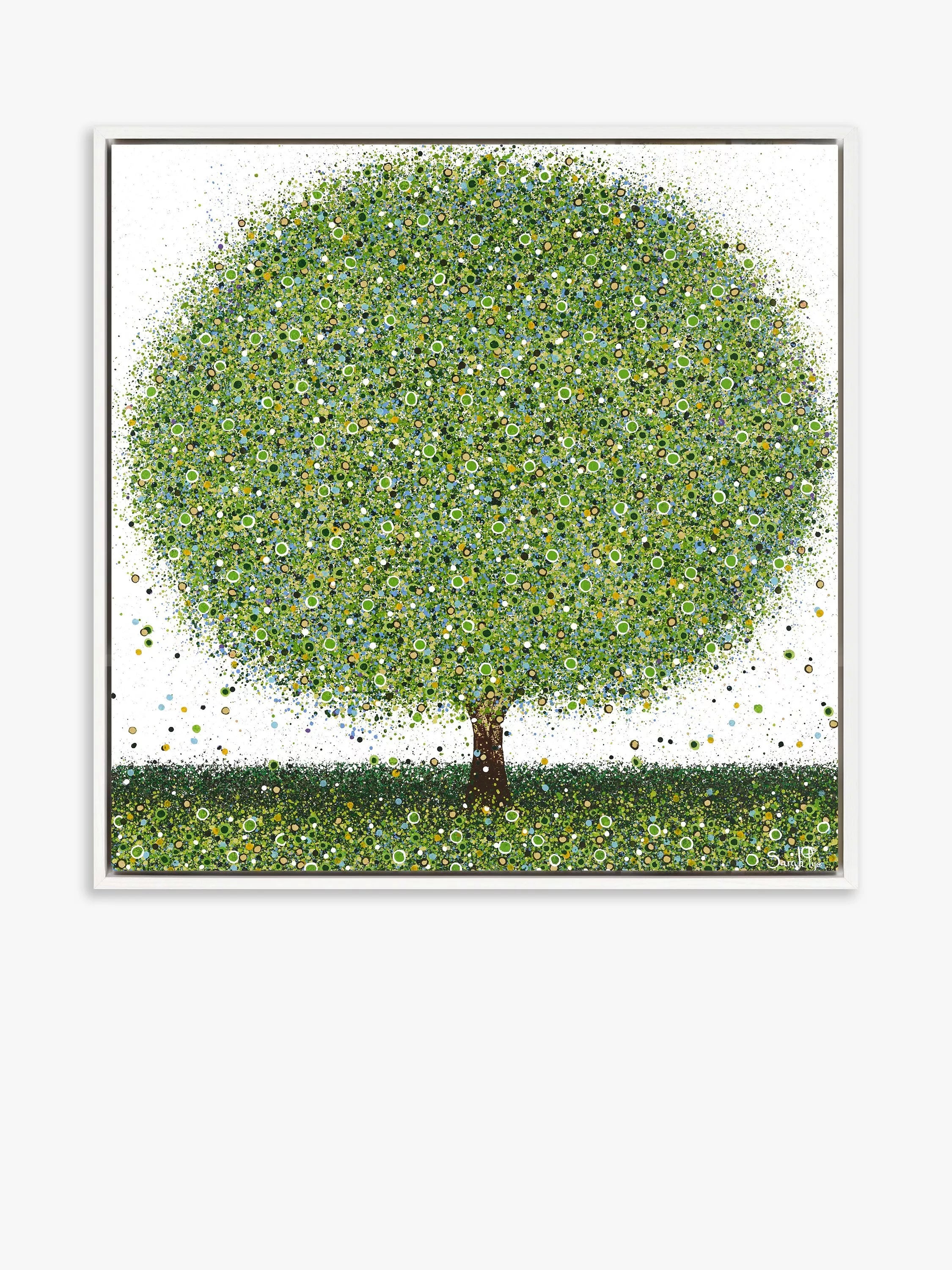 John Lewis Sarah Pye 'Silver Lining' Framed Canvas Print & Mount, 84.5 x 84.5cm, Green - McGrocer