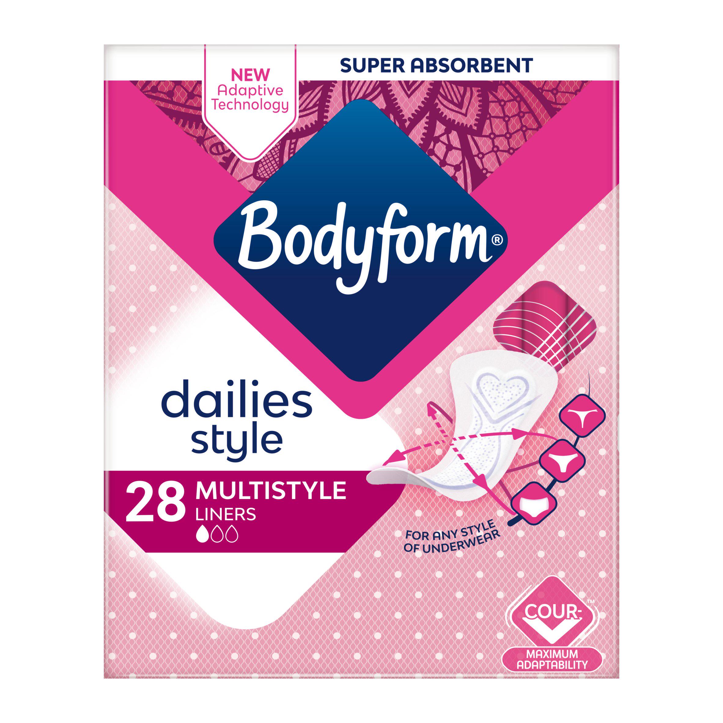 Bodyform Dailies Multistyle Normal Panty Liners x28 - McGrocer