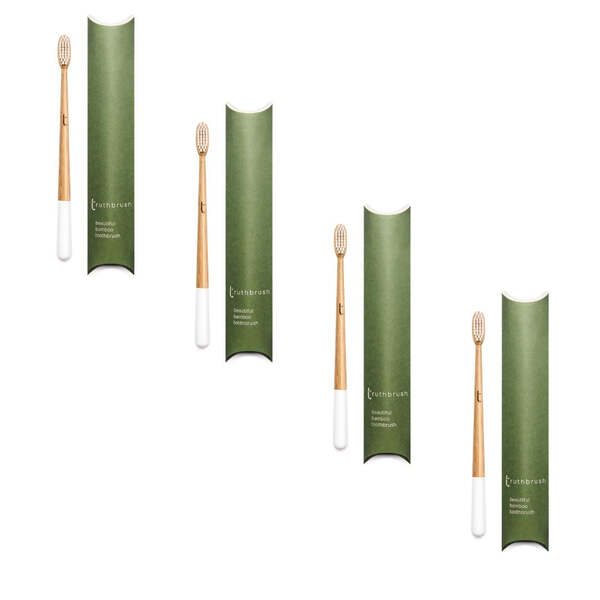 Truthbrush Bamboo Toothbrush Multi Colour x 1 Yr Supply GOODS Superdrug Cloud White