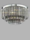 Dar Logan Smoked Crystal Flush Ceiling Light