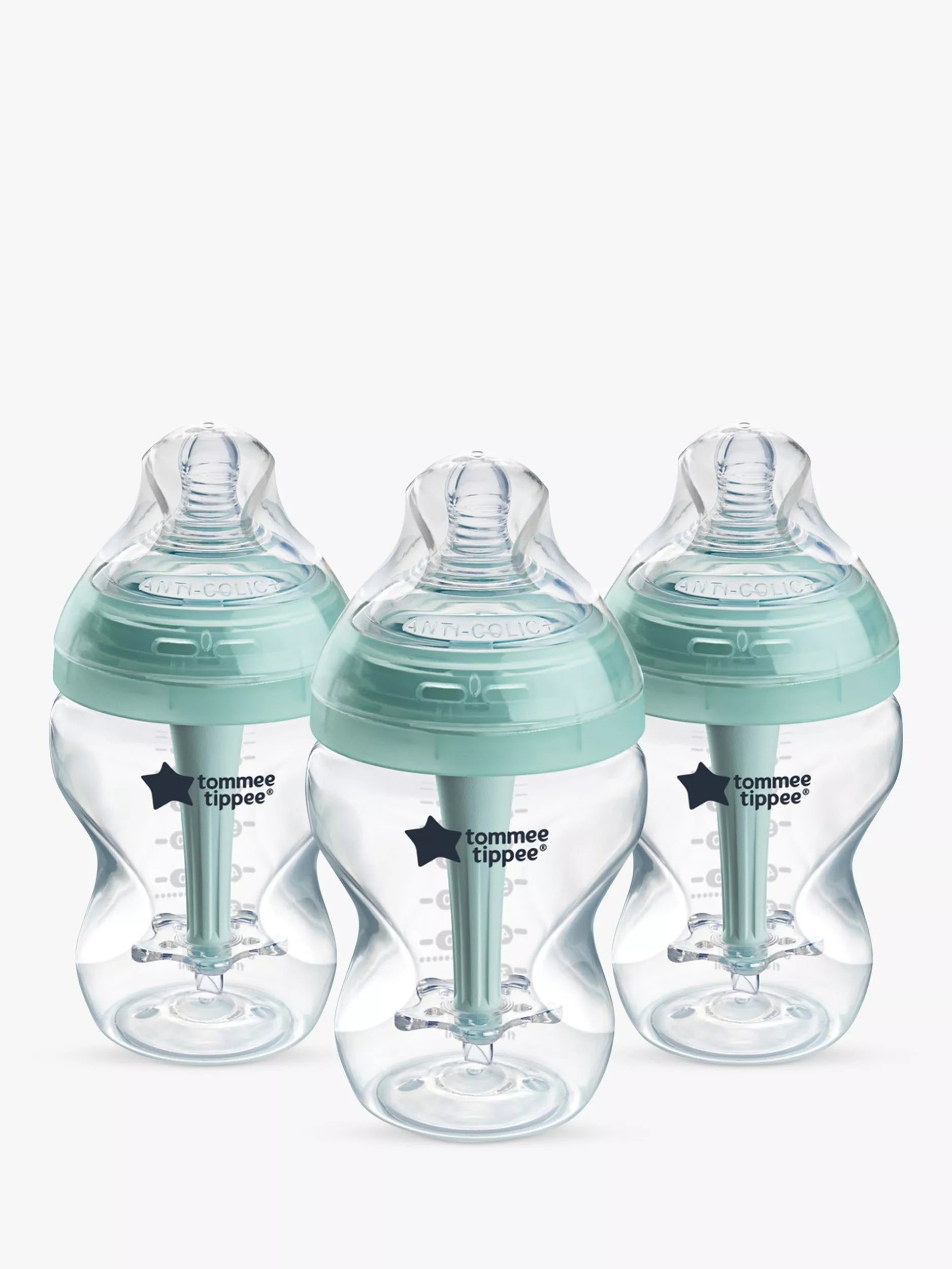 Tommee Tippee Advanced Anti-Colic Baby Bottles with Slow Flow Breast Like Teats, Pack of 3, 260ml - McGrocer