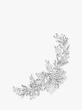 Jon Richard Silver Plated Crystal Leaf Comb Hair Clip Silver