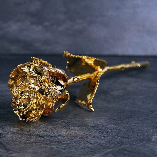 24k Golden Rose with Black Box - McGrocer