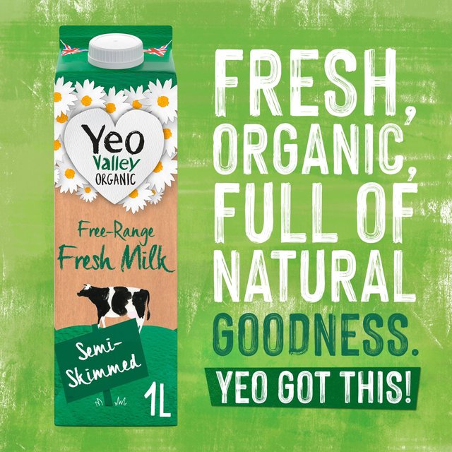 Yeo Valley Organic Fresh Semi Skimmed Milk 1L GOODS M&S