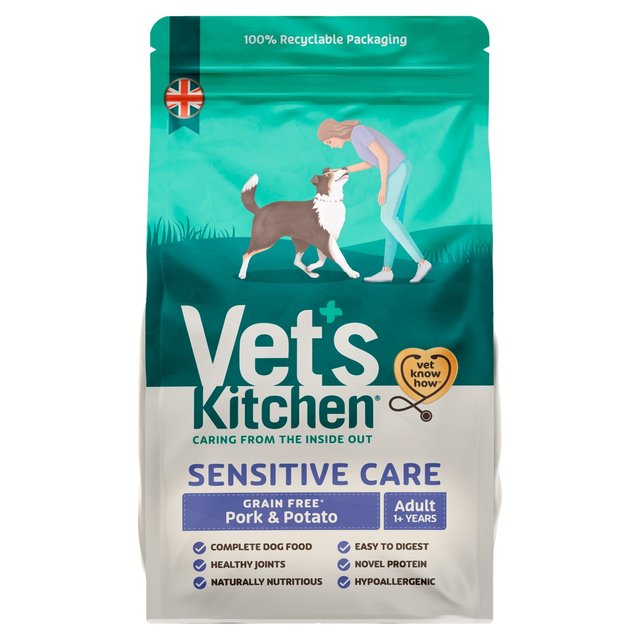Vet's Kitchen Sensitive Care Grain Free Adult Dry Dog Food Pork & Potato 2.2kg GOODS M&S