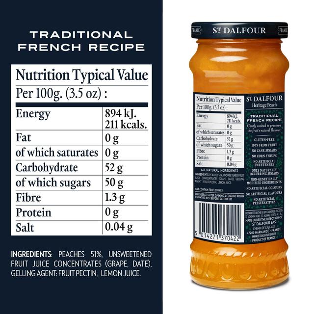 St Dalfour Golden Peach Jam 284g GOODS M&S