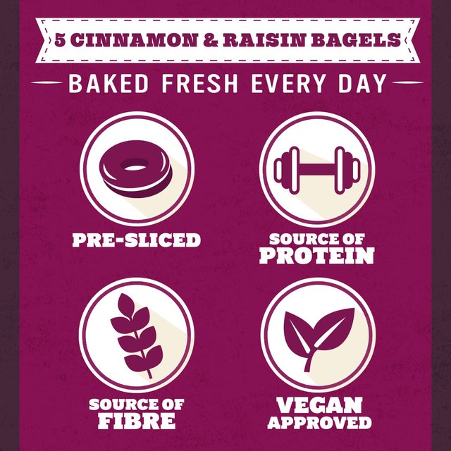 Warburtons Cinnamon & Raisin Thin Bagels 6 per pack GOODS M&S